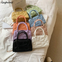 Solid PU Handbag with Chain Handle