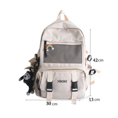 Waterproof Nylon School Backpack For Girls Women Travel Backpack