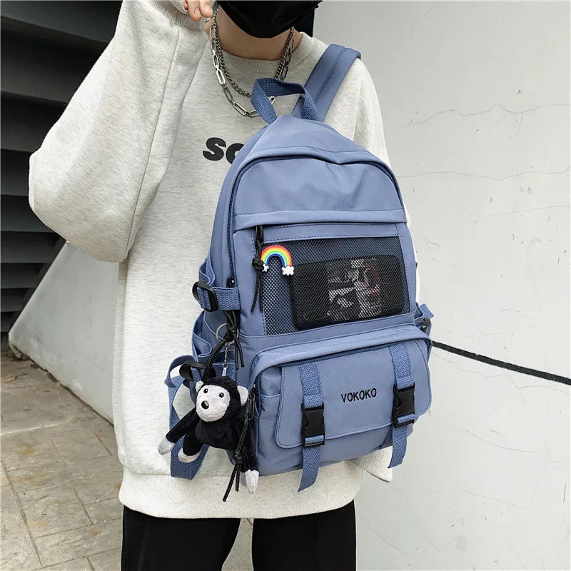 Waterproof Nylon School Backpack For Girls Women Travel Backpack