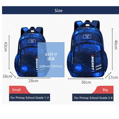 Boys Space Star Backpack - Waterproof School Bag for Kids