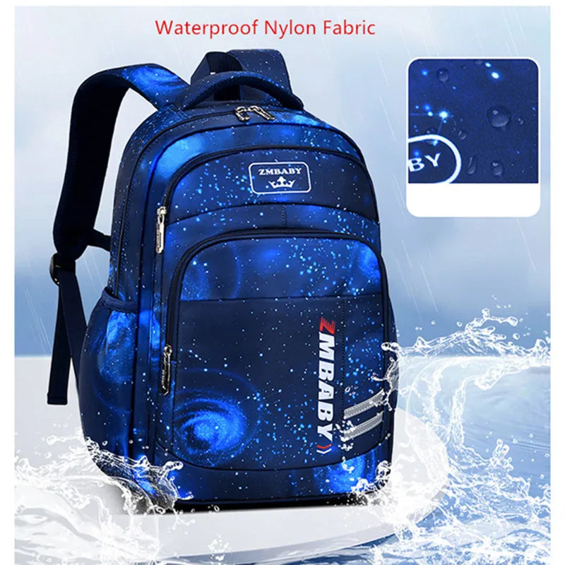 Boys Space Star Backpack - Waterproof School Bag for Kids
