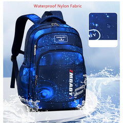 Boys Space Star Backpack - Waterproof School Bag for Kids