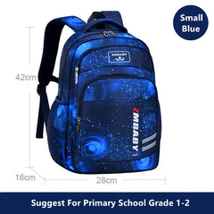 Boys Space Star Backpack - Waterproof School Bag for Kids