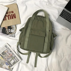 Women Waterproof Nylon School Backpack College Student Bookbag Laptop Bag