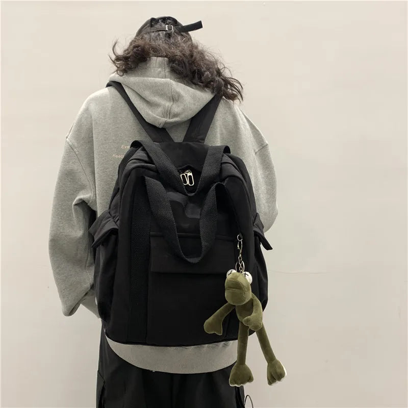 Women Waterproof Nylon School Backpack College Student Bookbag Laptop Bag