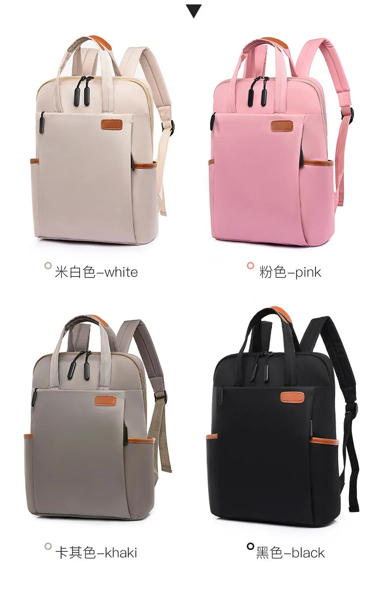 Women School Backpack College Student Bookbag Laptop Bag 13.3 Inch Anti Theft