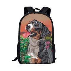Lion Wolf Dog Animal Print Schoolbag for Kids