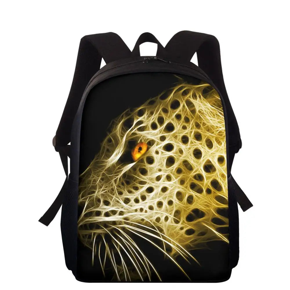 Wolf Print School Backpack Kids Boys Girls Shoulder Bag Set