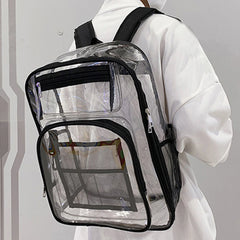 Clear Security Backpack PVC Waterproof Adjustable Straps