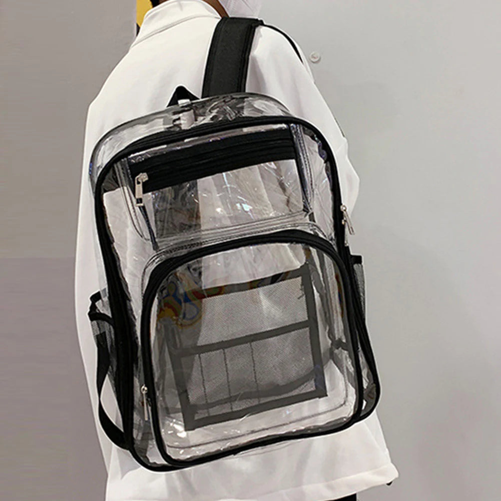 Clear Security Backpack PVC Waterproof Adjustable Straps