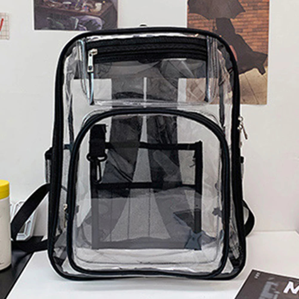 Clear Security Backpack PVC Waterproof Adjustable Straps
