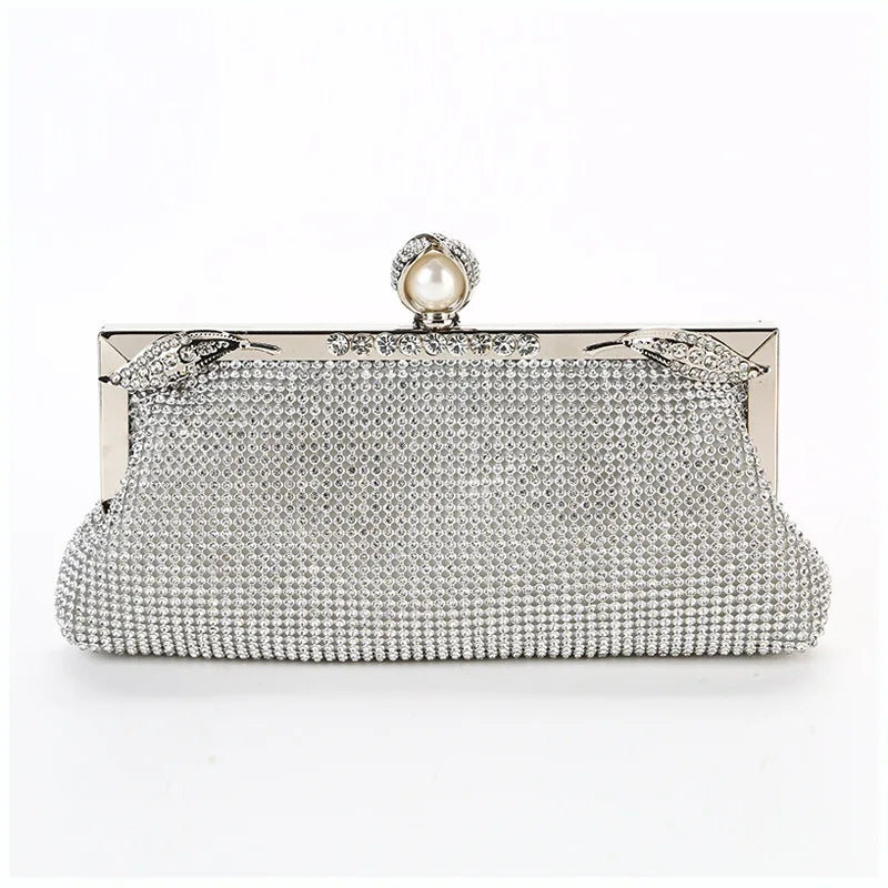 Rhinestone Handbags Metal Chain Shoulder Crossbody Bags