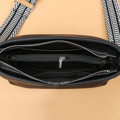 1st Layer Cowhide Female Messenger Bag with Wide Strap