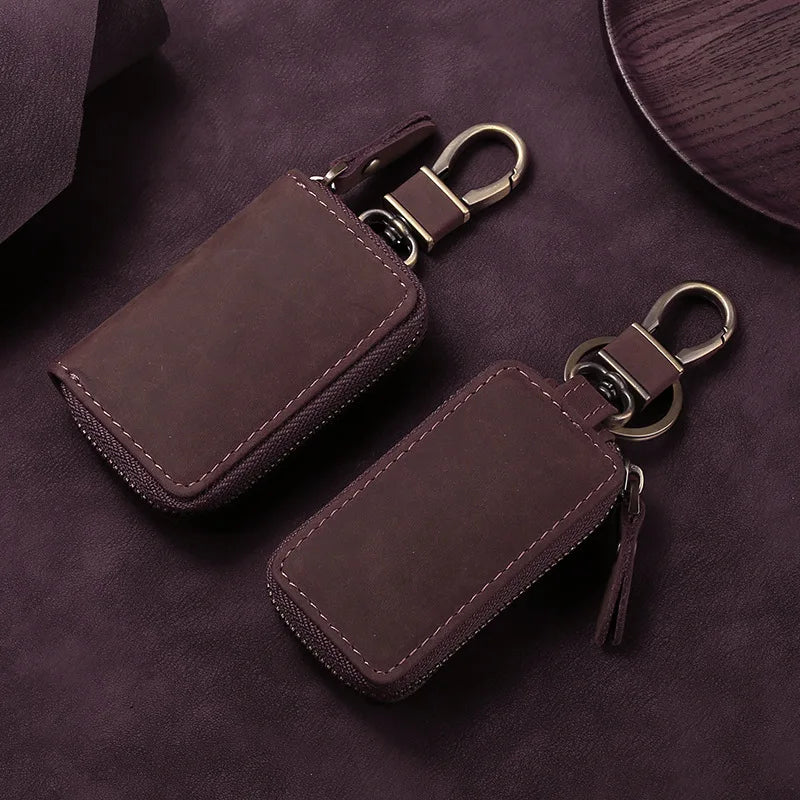 First Layer Cowhide Key Case Leather Motorcycle Key Case