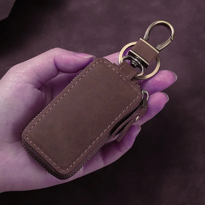 First Layer Cowhide Key Case Leather Motorcycle Key Case