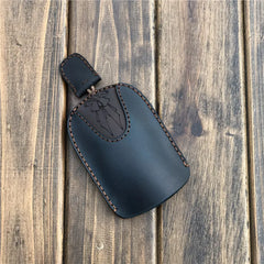 Leather sewing key chain pouch car key case
