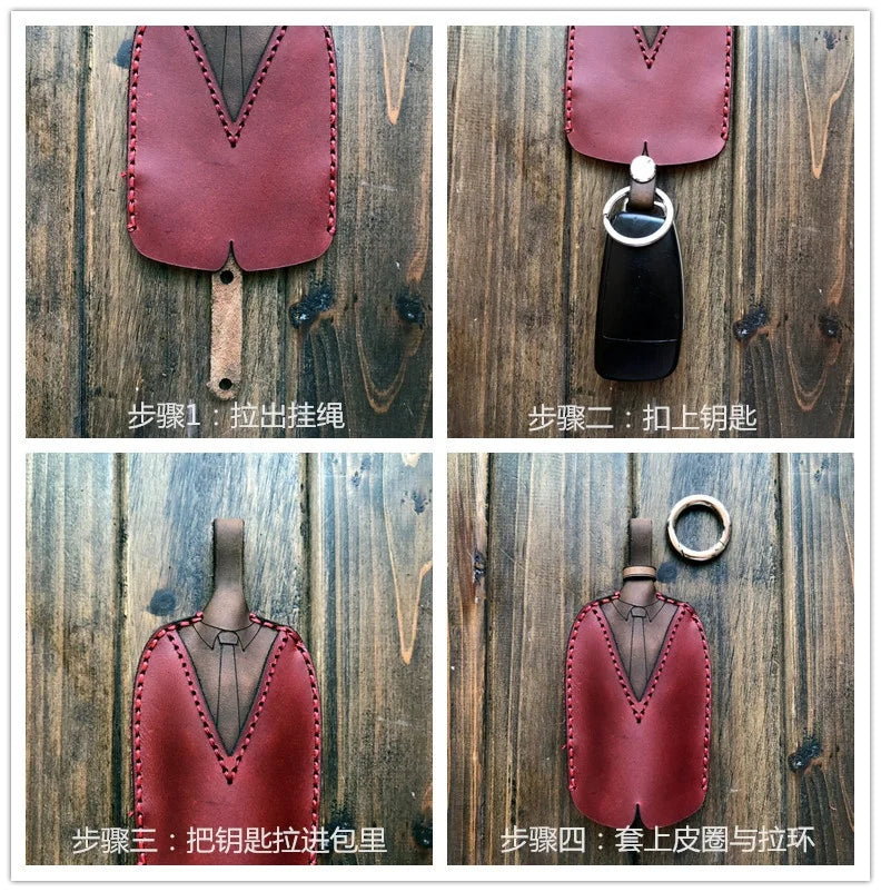Genuine Leather Key Chain Pouch Car Key Holder Keys Case
