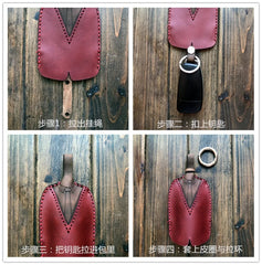 Genuine Leather Key Chain Pouch Car Key Holder Keys Case