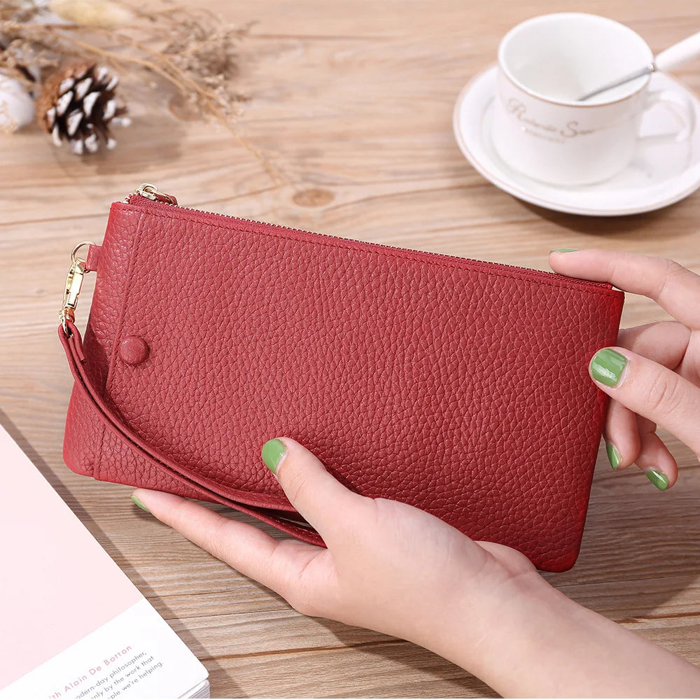 Leather Women Handbag Clutch Cardholder Zipper Cellphone Bag Purse