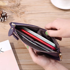 Leather Women Handbag Clutch Cardholder Zipper Cellphone Bag Purse