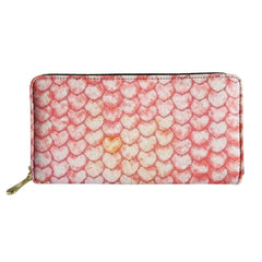 Fish Scales Pattern Art Long Wallets Zipper Phone Bag