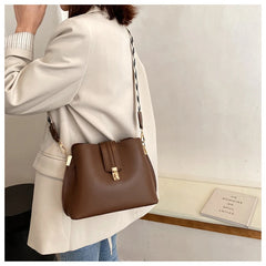 Fitshinling PU Women's Bag Casual Solid Pliad Belt Female Handbag