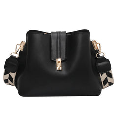 Fitshinling PU Women's Bag Casual Solid Pliad Belt Female Handbag