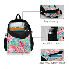 Flamingo 3D Print Backpack Casual Bag Summery Vibrant