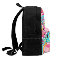 Flamingo 3D Print Backpack Casual Bag Summery Vibrant