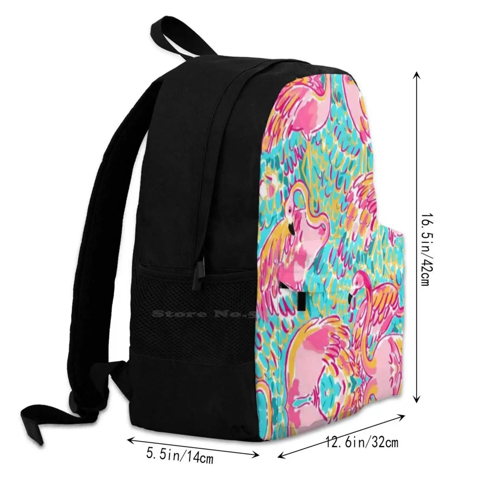 Flamingo 3D Print Backpack Casual Bag Summery Vibrant