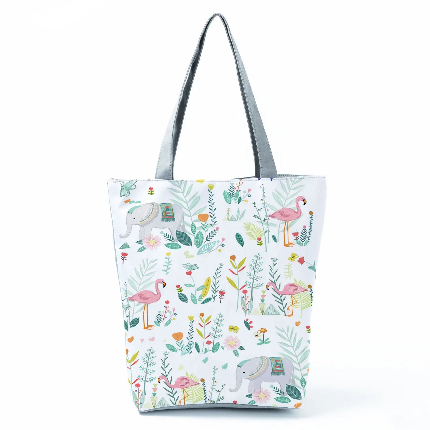 Flamingo Women's Tote Bag Reusable Grocery Foldable Shoulder Bag Eco Shopping