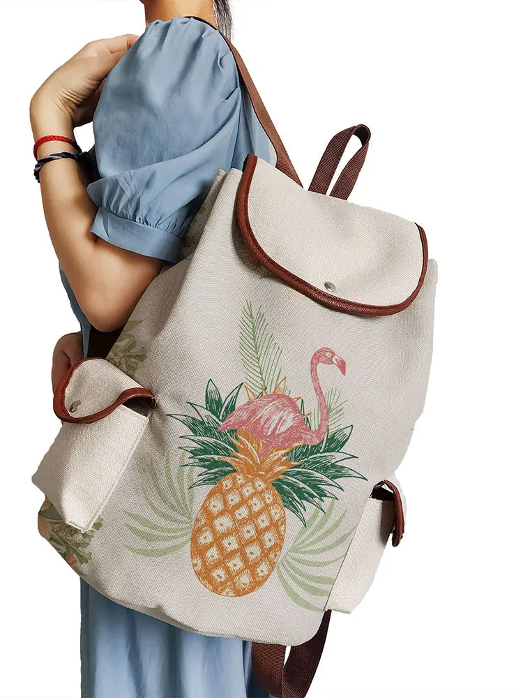 Flamingo Queen Drawstring Backpack Bag