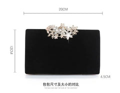 Flannel Evening Clutch Bag Diamond Hasp Wedding Dinner Clutch