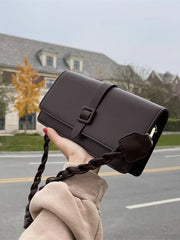 Solid PU Leather Crossbody Shoulder Bag for Women