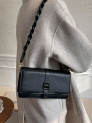 Solid PU Leather Crossbody Shoulder Bag for Women
