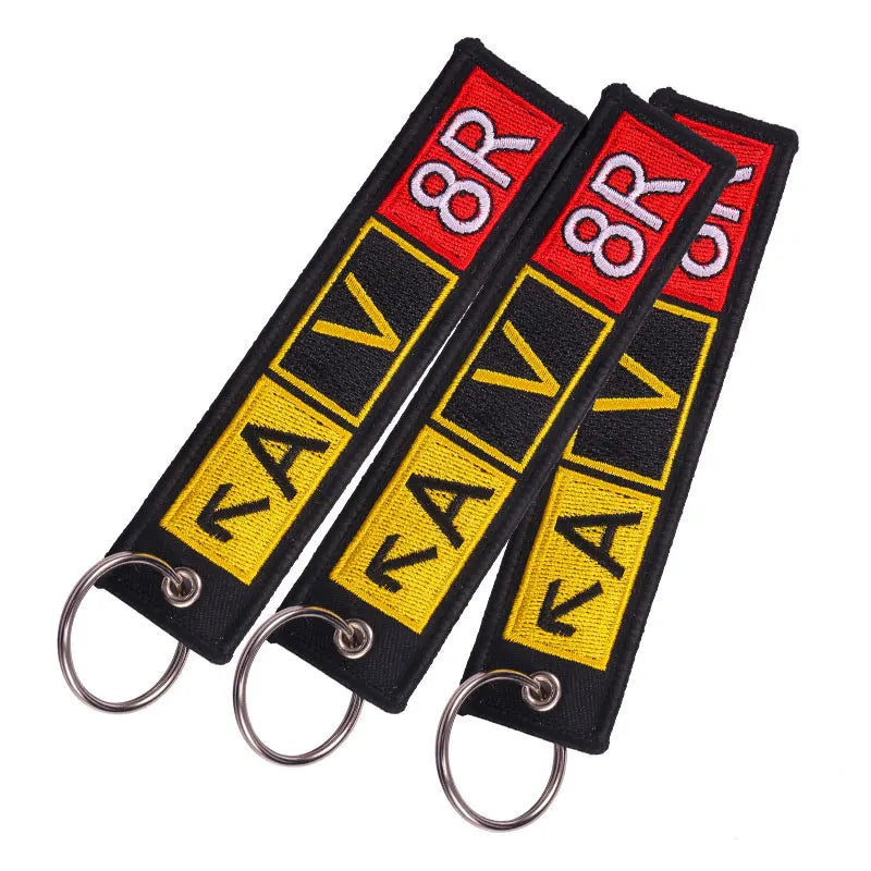 Embroidery Bag tag w/ Keyring Key chain for Travel Luggage Label 3PC/LOT