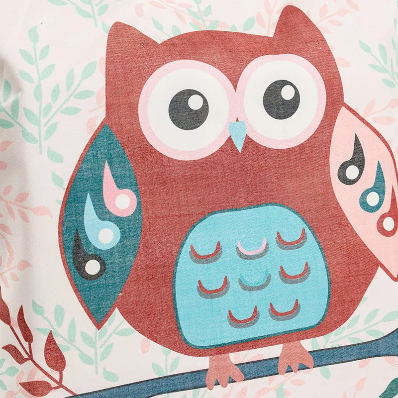 Floral & Owl Print Women's Casual Tote Bag - Shoulder Handbag