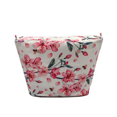 Floral Border Mini Lining Colorful Print Inner Zipper Pocket O bag insert