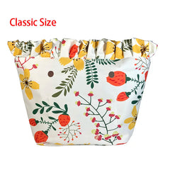 Floral Border Lining Zipper Pocket For OBag Mini Insert