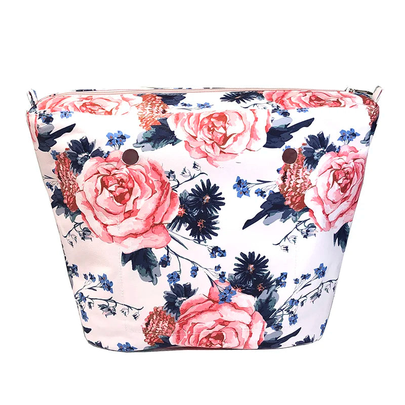Floral Border Lining Zipper Pocket For OBag Mini Insert
