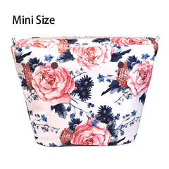 Floral Border Lining Zipper Pocket For OBag Mini Insert