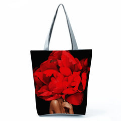 Floral Feathers Abstract Painting Tote Bag