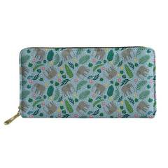 Floral Kitty Print Wallet 3D Printed Dog Animals Purse Long Wallet PU Handbag