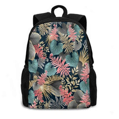 Floral Patterns Teen College Student Backpack Laptop Travel Bags
