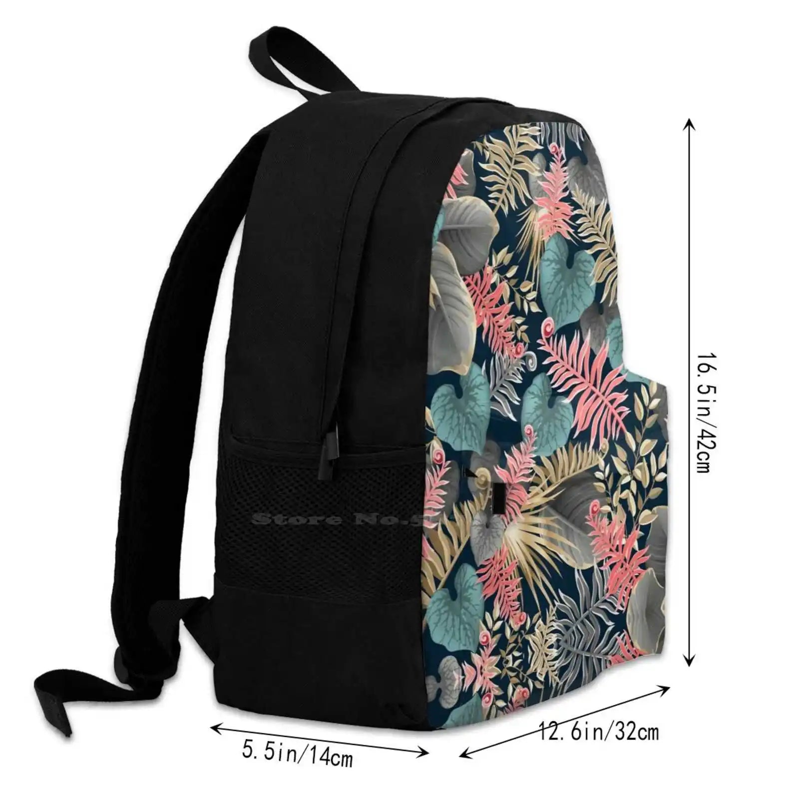 Floral Patterns Teen College Student Backpack Laptop Travel Bags