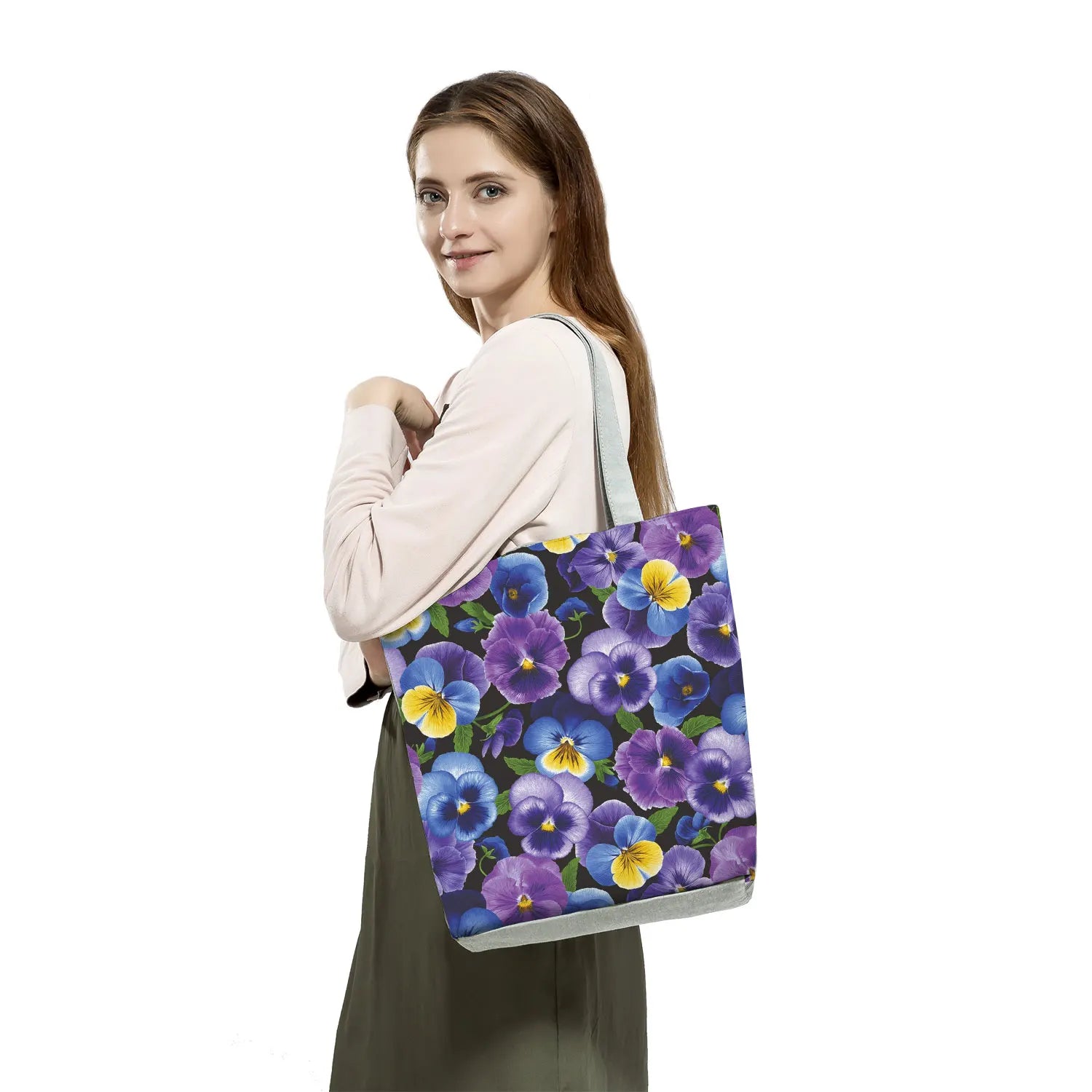 Floral Printed High Capacity Women Shoulder Bag Eco Friendly Tote