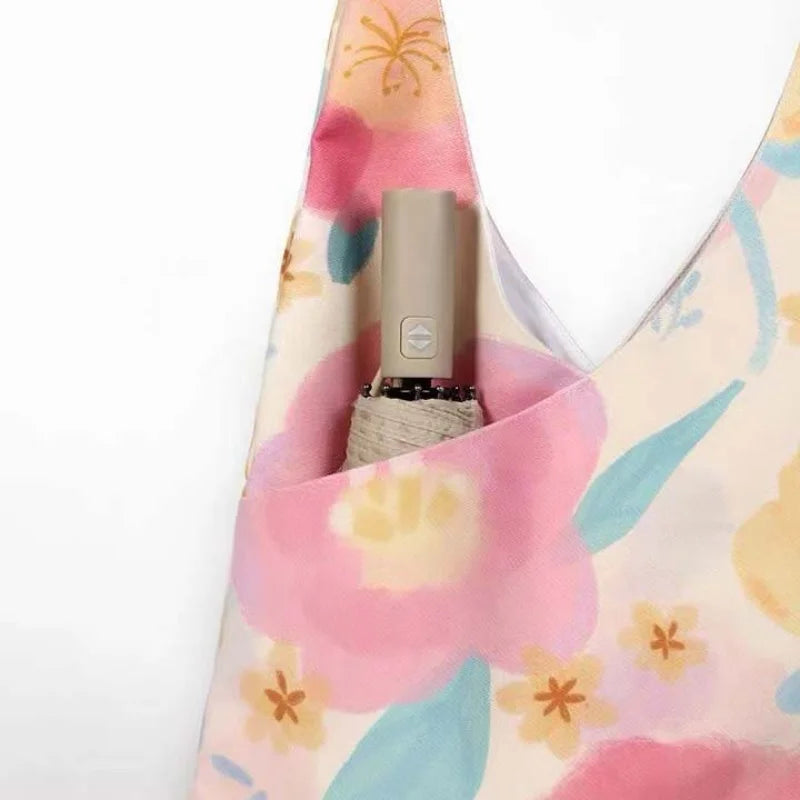 Floral Shoulder Bag Women Casual Tote Canvas Handbag Large Capacity