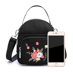 Floral Embroidery Abrasive Fabric Women Bag Female Messenger Totes