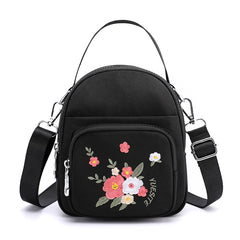 Floral Embroidery Abrasive Fabric Women Bag Female Messenger Totes