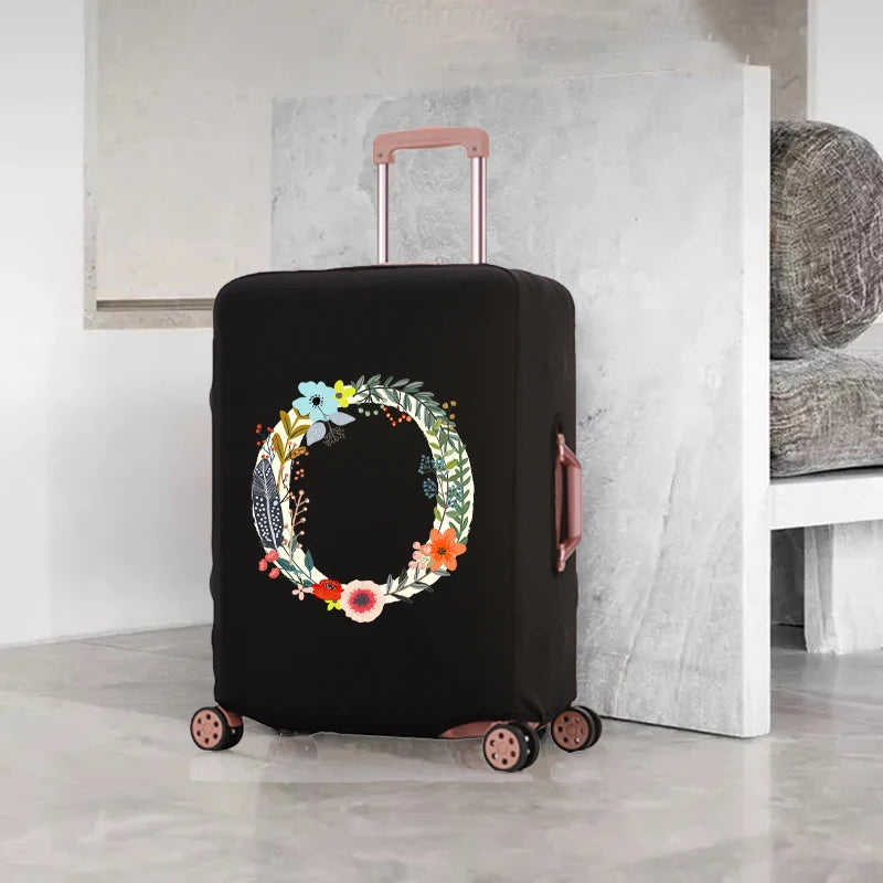Flower Alphabet Luggage Cover Protective Dust-proof 18-32 Inch Luggage